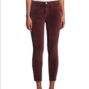 Frame le high skinny velveteen Jean in pinot
